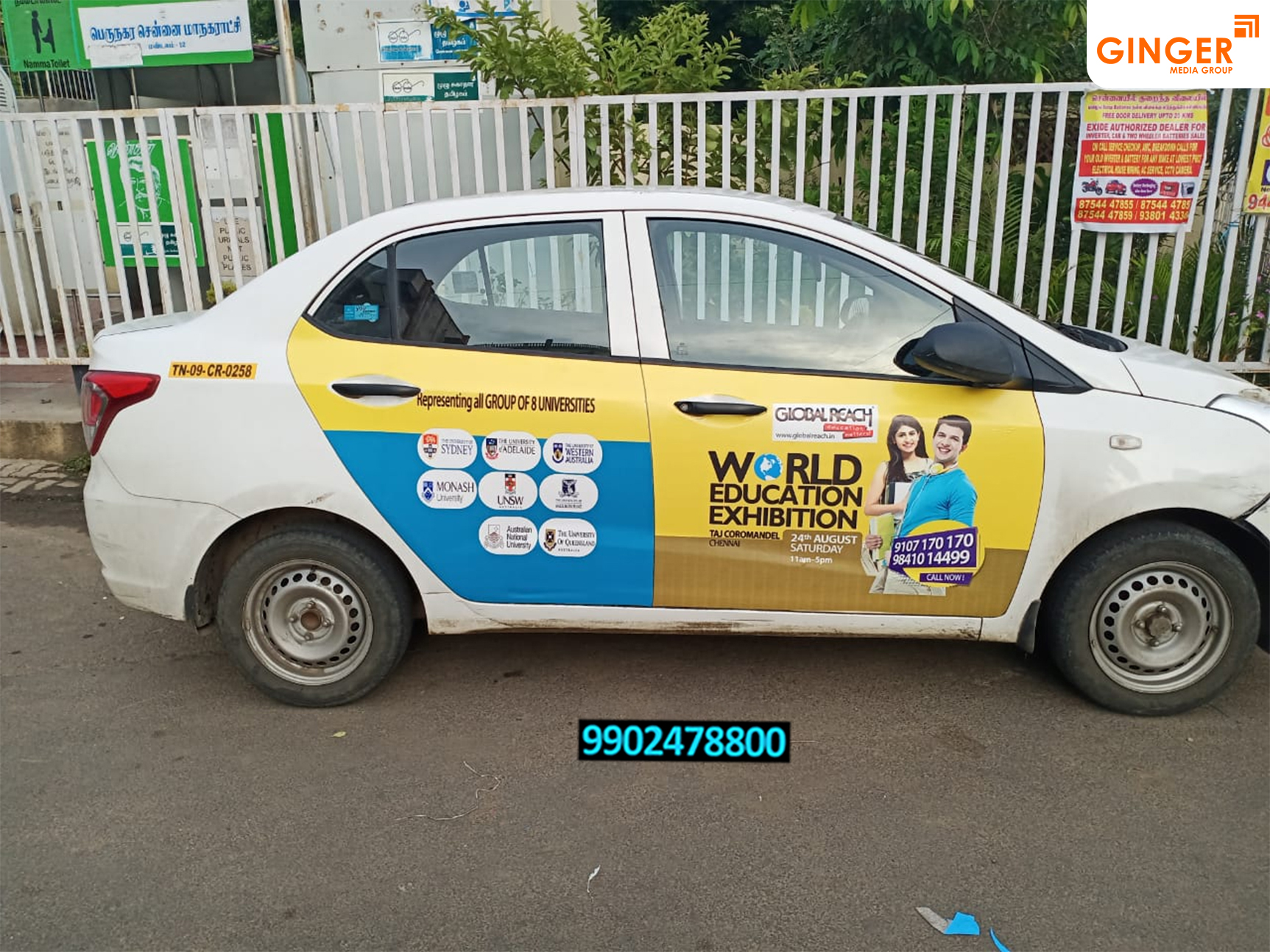 Cab Branding in PAN India with Blue and Yellow color