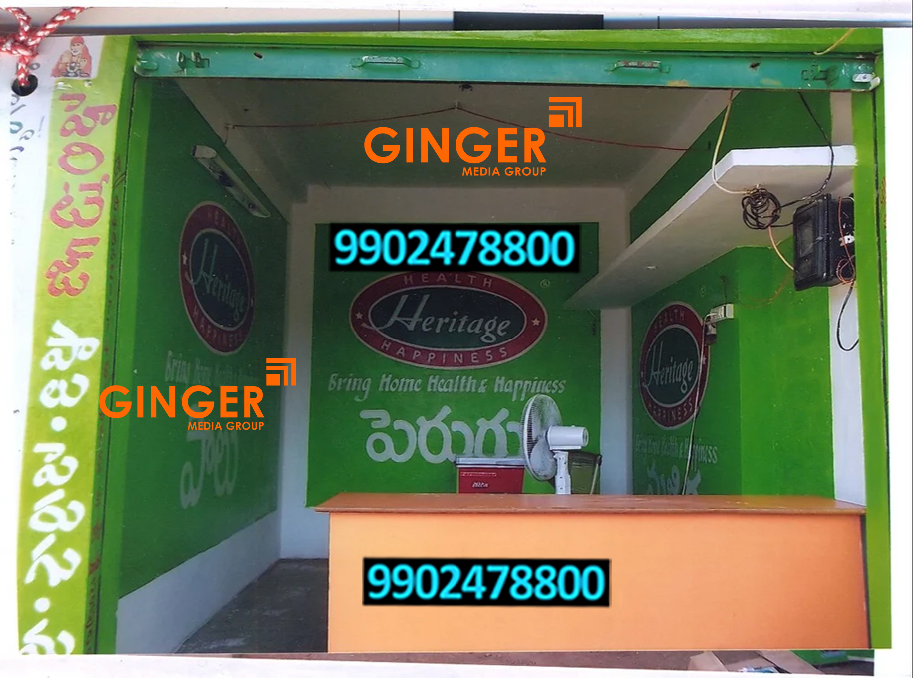 Shop Shutter Painting in India with green color