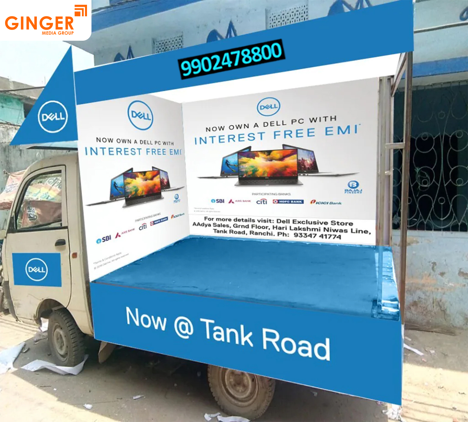 mobile van advertising in India for DELL Brand