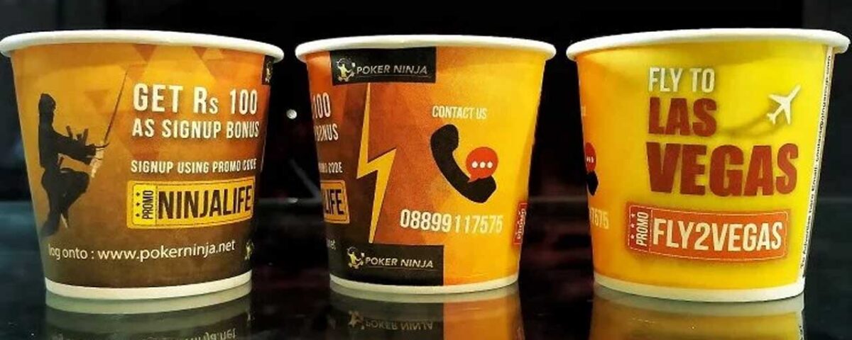 online gaming marketing on paper cup