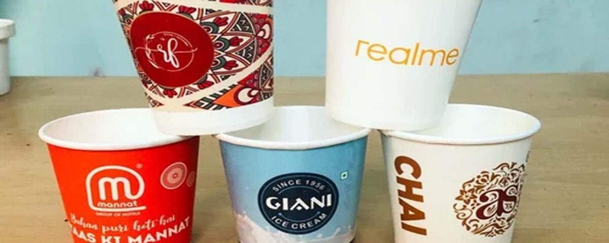 tea cups with brand logo