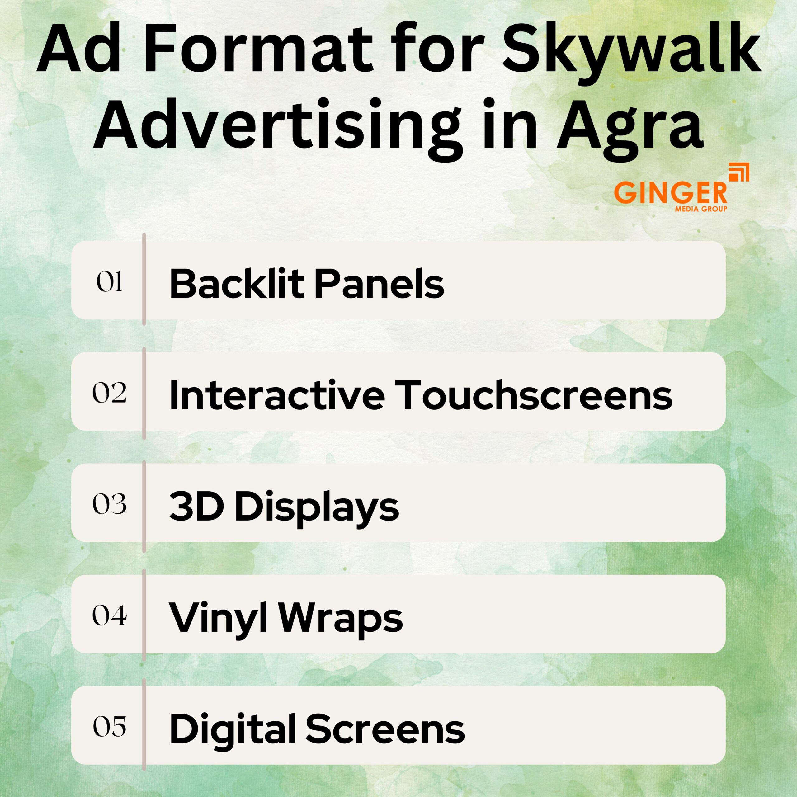 ad format for skywalk advertising in agra