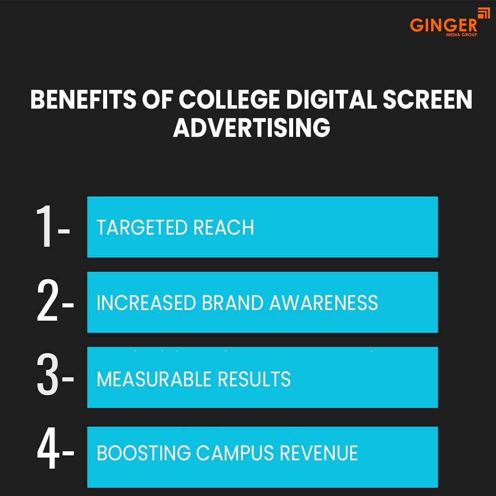 benefits of college digital screen advertising