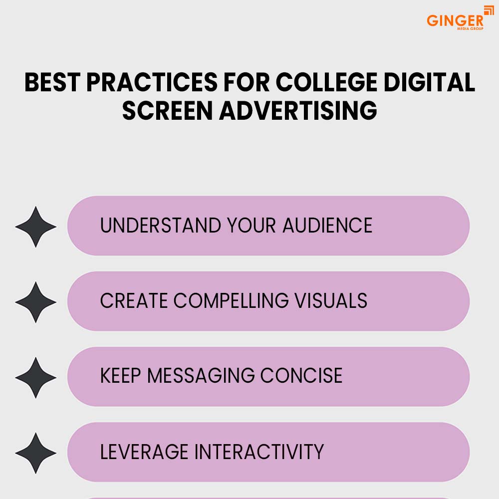 best practices for college digital screen advertising