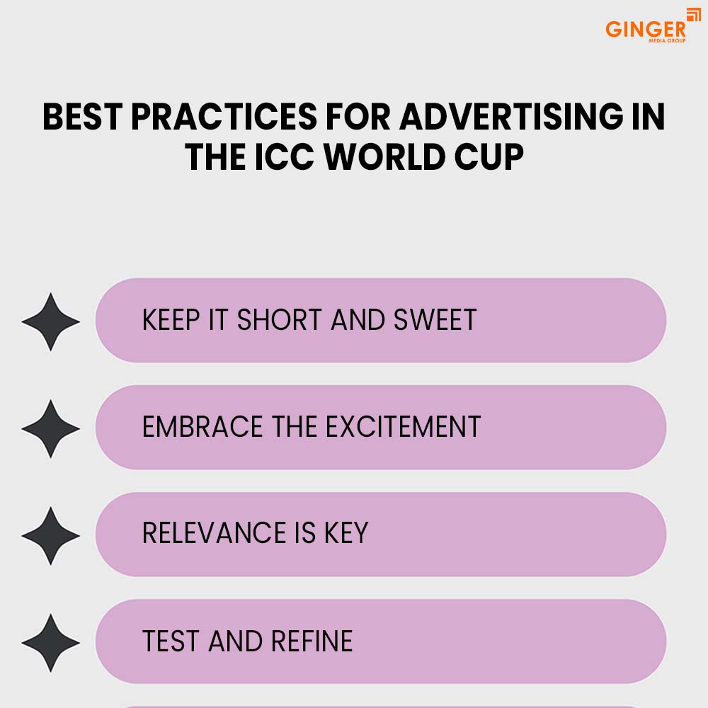 best practices for advertising in the icc world cup