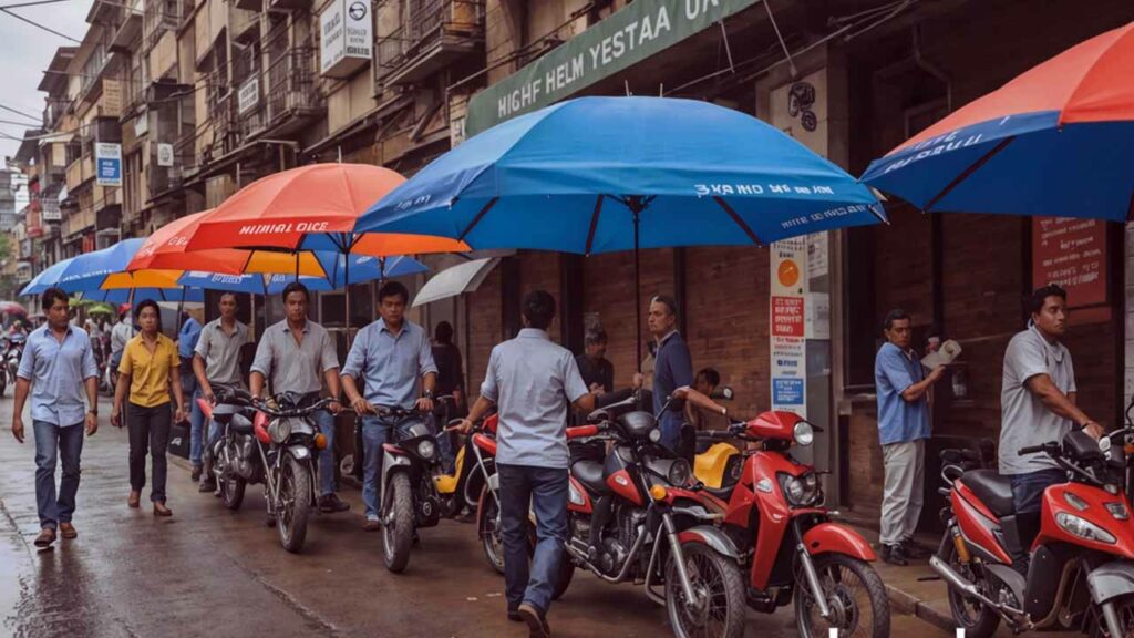  Local Shops Using Promotional Umbrellas of PayTm and PhonePe
