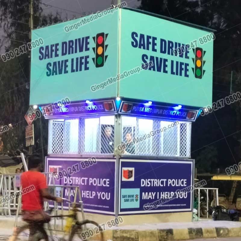 safe drive save life police booth advertising in hyderabad