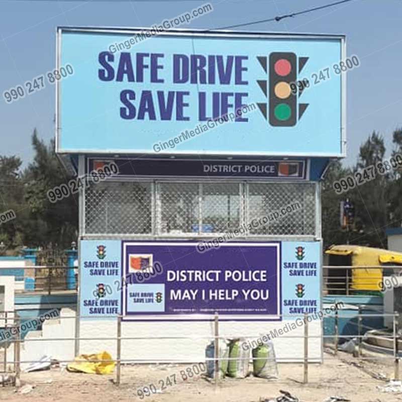 safe drive save life police booth advertising in mumbai