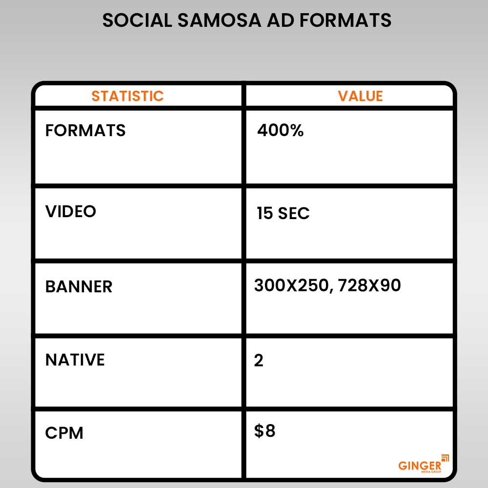 social samosa ad formats