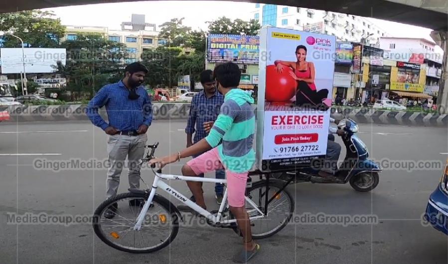 bicycle branding in lucknow for pinkfitness