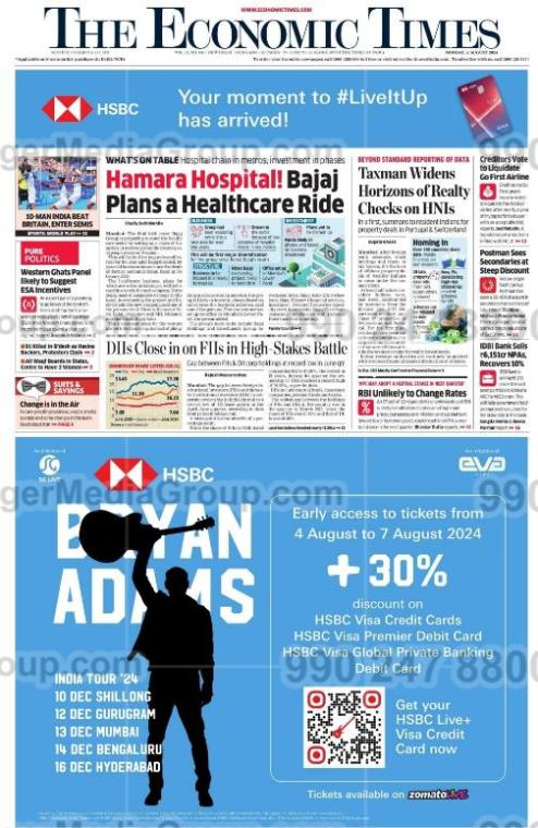 hsbc the economic times english newspaper advertising