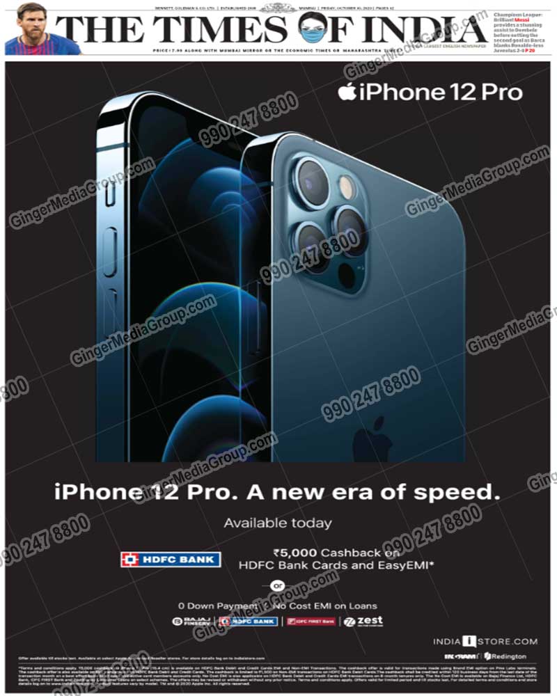 iphone 12 pro advertising in times of india lucknow times english 11